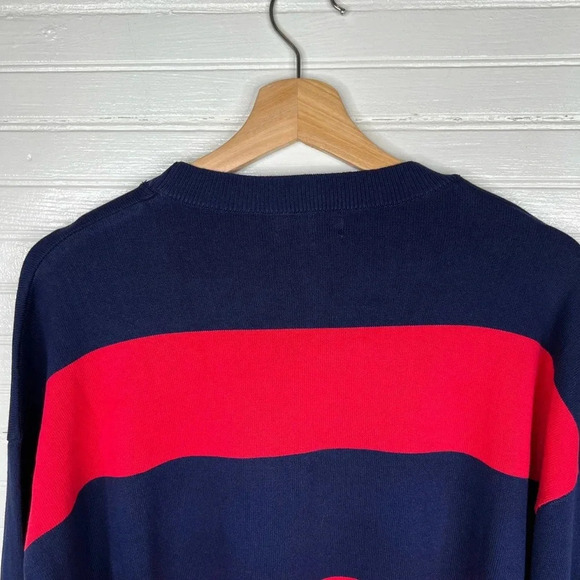 Edikted Women's Logan Light Knit Striped Pullover Sweater Blue and Red Size M/L - Picture 8 of 13